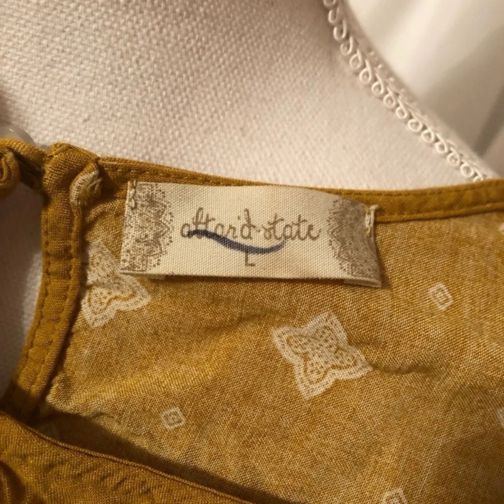 Altar’d State Liza Mustard Yellow Floral Tank Top Large - Picture 8 of 8